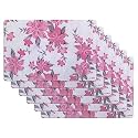 Kuber Industries Pack of 6 Fridge Shelf Mat | Mats for Fridge Shelves | Washable Refrigerator Mat | Barik Flower Print Fridge Sheet | Pink