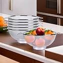 Kuber Industries Pack of 5 Fruit Basket | Stainless Steel Vegetables Strainer | Colander Basket for Pasta-Noodles-Grains | Mesh Basket with Handle | 8 Inch | Silver