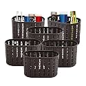Kuber Industries Pack of 6 Hanging &amp; Wall Mounted 4 Compartment Tooth Brush Organiser &amp; Shaving Kit | Kitchen’s Cutlery Stand | Make-up/Skincare Organizer &amp; Comb Holder for Dressing Table | Beige