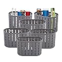 Kuber Industries Pack of 6 Hanging &amp; Wall Mounted 4 Compartment Tooth Brush Organiser &amp; Shaving Kit | Kitchen’s Cutlery Stand | Make-up/Skincare Organizer &amp; Comb Holder for Dressing Table | Beige