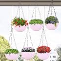 Kuber Industries Pack of 6 Hanging Flower Pot | Hanging Flower Pot for Living Room | Planters for Home-Lawns &amp; Gardening | Flower Planter for Balcony | Marble Euro | 7 Inch | Pink
