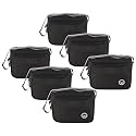 Kuber Industries Pack of 6 Insulated Tiffin Bag for Office for Men & Women with Detachable Hook, Adjustable Strap, Zip & Front Pocket | Durable Lunch Box Bags for Women | YJ-9-BLK | Black