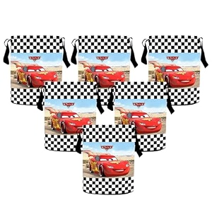 kuber industries laundry basket 45 ltr foldable non-woven basket  round cloth laundry bag  washing storage basket  disney red car  black