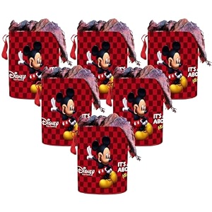 kuber industries disney print waterproof canvas laundry bagtoy storage laundry basket organizer with handles 45 l black 37 cm