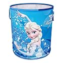 Kuber Industries Laundry Basket (45 LTR) Foldable Non-Woven Basket | Round Cloth Laundry Bag | Washing Storage Basket | Disney Frozen | Blue