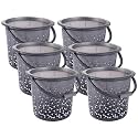 Kuber Industries Pack of 6 Multi-Purpose 18 litres Water Bucket for Washing Clothes | Bathing Balti for Bathroom | Water Storage Container - Essential for Household Chores | Tined- Black