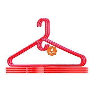 kuber industries plastic set of 6 - hangers for clothes  hangers for sarees amp dress hanging  360 degree swivel wardrobe hanger  cut notches hanging garments and accessories  black