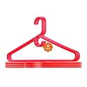 Kuber Industries Plastic Set of 6 - Hangers for Clothes | Hangers for Sarees &amp; Dress Hanging | 360 Degree Swivel Wardrobe Hanger | Cut Notches Hanging Garments and Accessories | Black