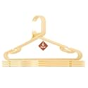 Kuber Industries Plastic Set of 6 - Hangers for Clothes | Hangers for Sarees &amp; Dress Hanging | 360 Degree Swivel Wardrobe Hanger | Cut Notches Hanging Garments and Accessories | Black