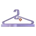 Kuber Industries Plastic Set of 6 - Hangers for Clothes | Hangers for Sarees &amp; Dress Hanging | 360 Degree Swivel Wardrobe Hanger | Cut Notches Hanging Garments and Accessories | Black
