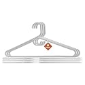Kuber Industries Plastic Set of 6 - Hangers for Clothes | Hangers for Sarees &amp; Dress Hanging | 360 Degree Swivel Wardrobe Hanger | Cut Notches Hanging Garments and Accessories | Black