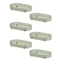 Kuber Industries Pack of 6 Multipurpose Decorative Tray | Makeup Organiser, Bathroom Vanity Tray, Dresser Tray, Kitchen Countertop Organiser Tray | Anti Slip and Decorative | YM.6403 | Dark Green