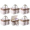 Kuber Industries Premium Kawaii Essentials Caddy Bag | Aesthetic Baskets for New Born Clothes | Cute Stuff Holder &amp; Organizer for Baby Toys, Diaper &amp; Wet Wipes | GM-26-PNK | Pink Rabbit