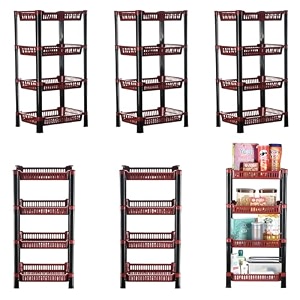 kuber industries pack of 3 multipurpose kitchen organizerstorage rack  3-layer onion stand for kitchen  vessels amp vegetable organiser  maroon