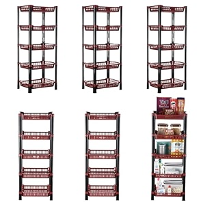kuber industries pack of 3 multipurpose kitchen organizerstorage rack  3-layer onion stand for kitchen  vessels amp vegetable organiser  maroon