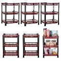 Kuber Industries Pack of 6 Multipurpose Kitchen Organizer/Storage Rack | 3-Layer Onion Stand for Kitchen | Vessels &amp; Vegetable Organiser | Maroon