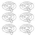 Kuber Industries Pack of 6 Multipurpose Stainless Steel Cooker Stand | Heat Resistant Hot Plate Dishes Holder | Donga/Hot Pot Stand for Kitchen &amp; Home | HW-2 | Silver