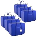 Kuber Industries Pack of 6 Nylon 35L Small Underbed Storage Box | Blanket Storage Bags/Cover Double Bed Storage Containers | Dustproof Storage Bag for Clothes, Documents, Books, Toys | Blue