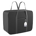 Kuber Industries Underbed Storage Bag|Rexine Jumbo Blanket Cover|Lightweight Storage Bag|Foldable Razai Bag|Zipper Storage Bag For Clothes with Handle|Large (Gray), Grey, 27 cm