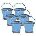 Kuber Industries 18 Litre Plastic Bath Bucket for Bathroom &amp; Kitchen | Multipurpose Hot &amp; Cold Water Container Bathing Bucket &amp; Balti with Handle for Home | Blue &amp; Grey