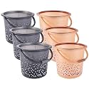 Kuber Industries Pack of 2 Multi-Purpose 18 LTR Water Bucket for Washing Clothes | Bathing Balti for Bathroom | Water Storage Container - Essential for Household Chores | Tined- Black &amp; Brown