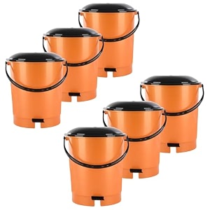 kuber industries pedal dustbins 7 ltr dustbin with lid  garbage bin with handle  dustbin for kitchen bathroom office  wet amp dry pedal waste bin  trash can  green