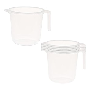 kuber industries pack of 6 plastic mug for bathroom  bath mug for bathing  water mug for bathroom  1100 ml transparent