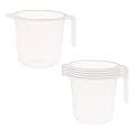 Kuber Industries Pack of 6 Plastic Mug for Bathroom | Bath Mug for Bathing | Water Mug for Bathroom | 1500 ML | Transparent