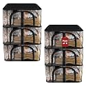 Kuber Industries Pack of 6 PVC Transparent 33L Cloth Organizer for Wardrobe | Storage Bag for Clothes Large | Dress Organiser Boxes for Saree, Dresses, Bedsheet | Storage Box for Clothes | Black