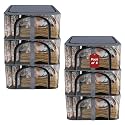Kuber Industries Pack of 6 PVC Transparent 33L Cloth Organizer for Wardrobe | Storage Bag for Clothes Large | Dress Organiser Boxes for Saree, Dresses, Bedsheet | Storage Box for Clothes | Grey