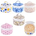 Kuber Industries (Pack of 6) Roti Cover | Round Roti Rumal | Cotton Roti Cloth for Kitchen | Zipper &amp; Handle | Chapati Cover for Casserole | Printed | Assorted
