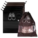 Kuber Industries Pack of 10 Shoe Bags | Shoe Bags for Travel | Non-Woven Shoe Storage Bags | Storage Organizers Set | Shoe Cover with Transparent Window | Shoe Dori Cover | Beige &amp; Coffee