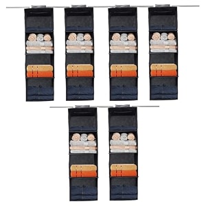 kuber industries shoe stoarge rack  4 shelf closet hanging organizer  foldable wardrobe storage for cloth toys  dress shelf for clothes with velcro  plain  black