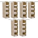 Kuber Industries Shoe Stoarge Rack | 4 Shelf Closet Hanging Organizer | Foldable Wardrobe Storage For Cloth, Toys | Dress Shelf For Clothes with Velcro | Plain | Light Brown