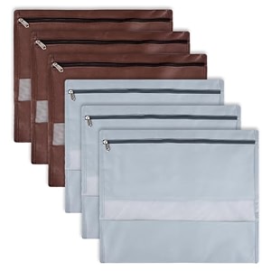 kuber industries pack of 12 single saree bags  clothes bags for storage  non-woven wardrobe organizer  mesh window cloth storage bags set  single packing saree bags  brown amp gray