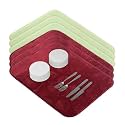 Kuber Industries Pack of 6 Soft Microfiber Dish Drying Mat for Kitchen | 38x50 Machine Washable &amp; Quick Drying Water Absorbing Mat for Kitchen Dishes, Utensils &amp; Crockery | Maroon &amp; Green