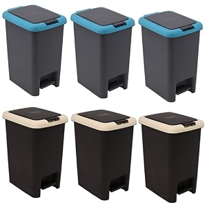 kuber industries 5ltr plastic open dustbin without lid  garbage bintrash can for home kitchen office black