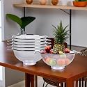 Kuber Industries Pack of 6 Stainless Steel Vegetables Strainer | Multipurpose Colander Basket for Pasta-Noodles-Grains 12 Inch | Silver