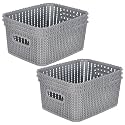 Kuber Industries (Pack of 6) Storage Basket | Large M 20 | Multipurposes Countertop Baskets | Basket For Storage, Kitchen, Stationary | Cabinets Storage Organizer | Grey