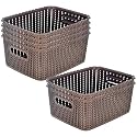 Kuber Industries (Pack of 6) Storage Basket | Large M 20 | Multipurposes Countertop Baskets | Basket For Storage, Kitchen, Stationary | Cabinets Storage Organizer | Brown