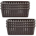 Kuber Industries (Pack of 6) Storage Basket | Small M 15 | Multipurposes Countertop Baskets | Basket For Storage, Kitchen, Stationary | Cabinets Storage Organizer | Brown