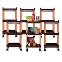 Kuber Industries Storage Rack with Wheels | 3-Layer Storage Organizer Rack | Multipurpose Storage Trolley Rack for Kitchen-Home-office | Revolving Vegetable Storage Trolley | Brown