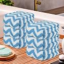 Kuber Industries Pack of 12 Super Absorbent &amp; Reusable Microfibre Face Towel for Women | 15x15 In | 250 GSM Kids Soft &amp; Easy to Wash Small Towels for Face and Hand | Zig Zag Green