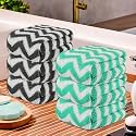 Kuber Industries Pack of 6 Super Absorbent &amp; Reusable Microfibre Face Towels for Women | 15x15 in | Kids Soft &amp; Easy to Wash Small Towels for Face and Hand | Zig Zag Grey &amp; Green