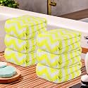 Kuber Industries Pack of 12 Super Absorbent &amp; Reusable Microfibre Face Towel for Women | 15x15 In | 250 GSM Kids Soft &amp; Easy to Wash Small Towels for Face and Hand | Zig Zag Green