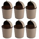 Kuber Industries (Pack of 6) Table Dustbin | Desk Dustbin With Attached Lid | Countertop 1 Ltr Study Table Dustbin | Portable Dustbin For Office, Kitchen, Bedroom | Coffee