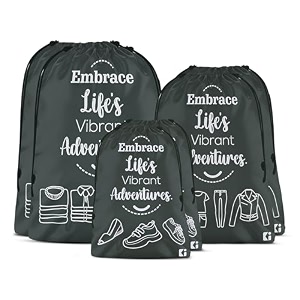 kuber industries pack of 6 travel organizer combo set  storage bags set  water-resistant organizer for shoe-laundry-lingerie  cloth carrying bag  each 2 pieces small-medium-large  gray