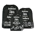 Kuber Industries Pack of 3 Travel Organizer Combo Set | Storage Bags Set | Water-Resistant Organizer for Shoe-Garments-Laundry-Lingerie | Cloth Carrying Bag | Small-Medium-Large | Gray