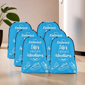 kuber industries pack of 6 travel packing bags  travel pouches  parachute travel organizer  organizer bags for travel-hiking-adventure  waterproof laundry bag  small  sky blue
