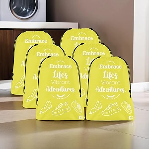 kuber industries pack of 6 travel packing bags  travel pouches  parachute travel organizer  organizer bags for travel-hiking-adventure  waterproof laundry bag  small  yellow